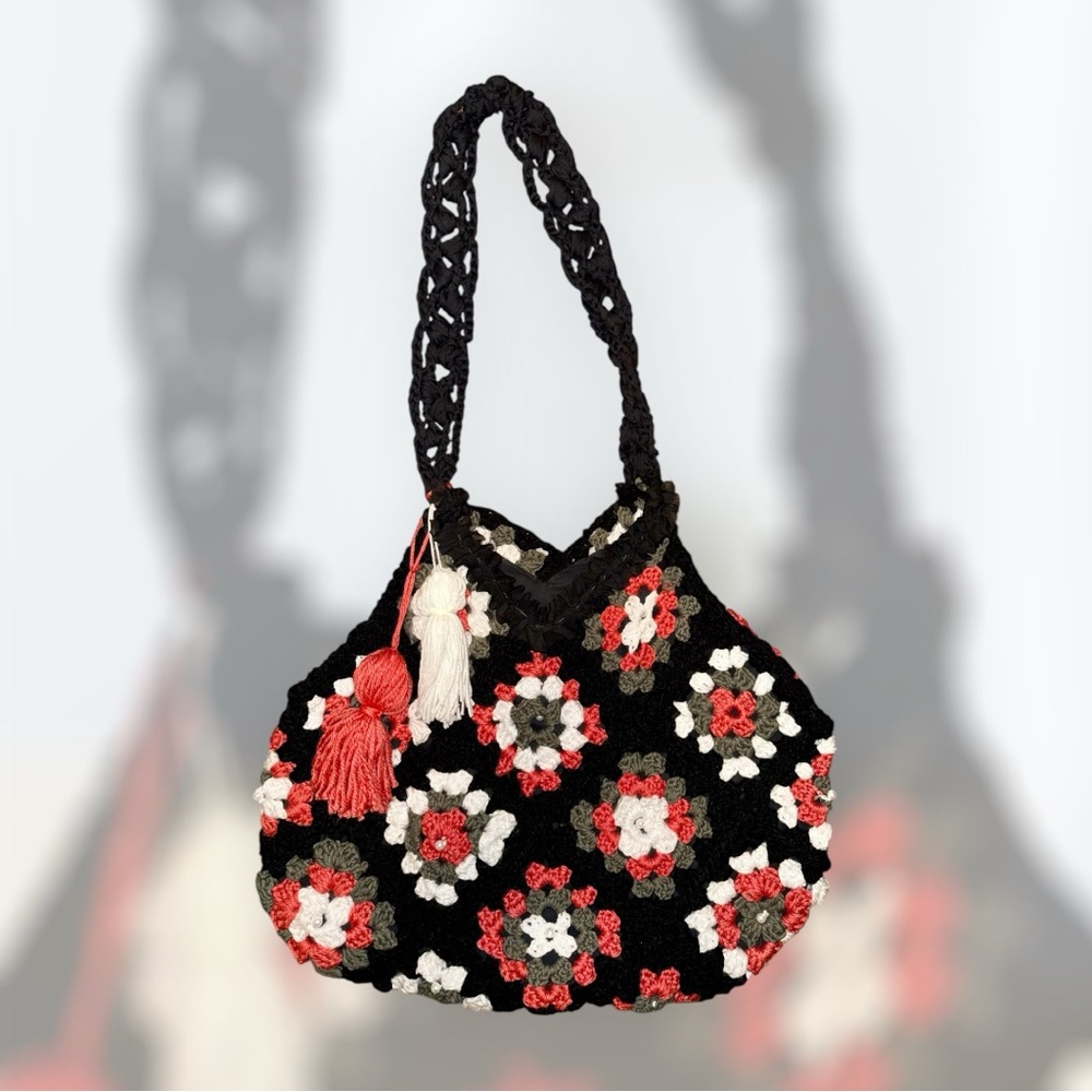 Oversized Handmade Crochet Granny Square Crossbody Purse/Bag